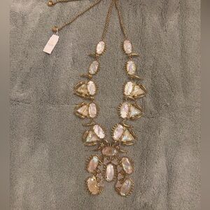 NWT Kendra Scott Yellow Rose Odessa Statement Necklace in Iridescent Abalone